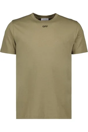 OFF-WHITE Tops, Heren, , L, Katoen, Slim Fit Ronde Hals Bedrukt T-shirt
