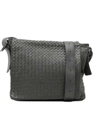 Bottega Veneta Pre-owned, Dames, Grijs, ONE Size, Leer, Pre-owned Leather crossbody-bags