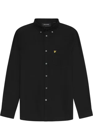 Lyle & Scott Overhemden, Heren, Zwart, S, Katoen, Oxford Plain Woven Overhemd