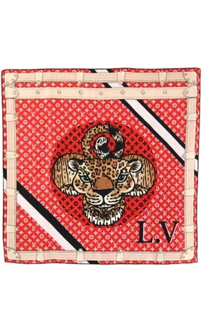 LOUIS VUITTON Pre-owned, Dames, Rood, ONE Size, Pre-owned Silk scarves