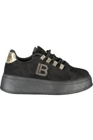 Laura Biagiotti Schoenen, Dames, Zwart, 37 EU, Sportieve Sneakers met Strass en Borduursel
