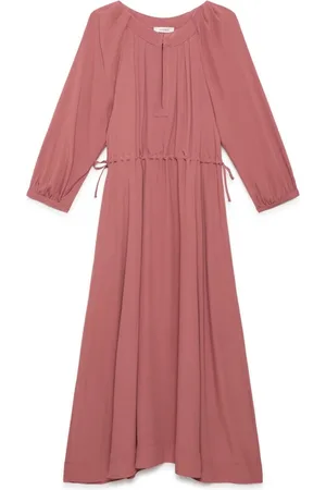 Maliparmi Kleedjes, Dames, Roze, XS, Rode Crepe Zijden Jurk