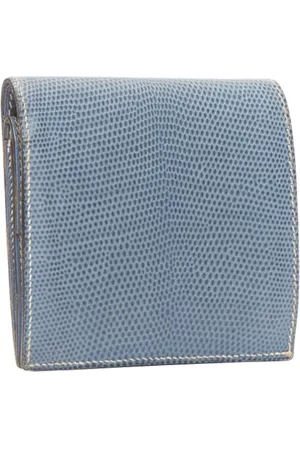 Hermès Pre-owned, Heren, Blauw, ONE Size, Leer, Tweedehands leren portemonnees