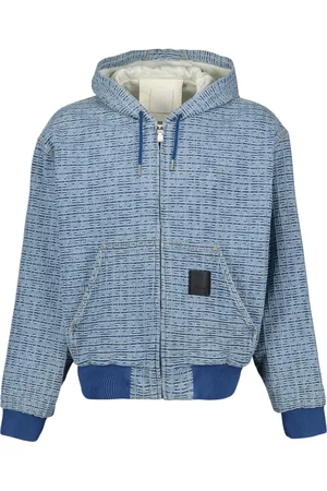 Givenchy Sweatshirts & Hoodies, Heren, Blauw, L, Denim, Denim 4G Rits Sweatshirt met Capuchon