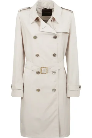 MOORER Mantels, Dames, , M, Nylon, Nylon Trenchcoat met Metalen Gesp