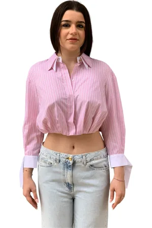 Elisabetta Franchi Blouses & Shirts, Dames, Roze, XS, Katoen, Katoenen T-shirt