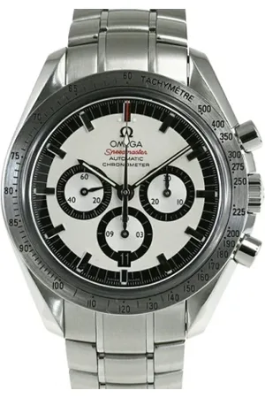 Omega Pre-owned, Heren, Wit, ONE Size, Pre-owned Stainless Steel watches
