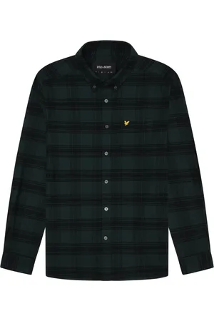 Lyle & Scott Overhemden, Heren, Zwart, XL, Geruite Flanellen Shirt