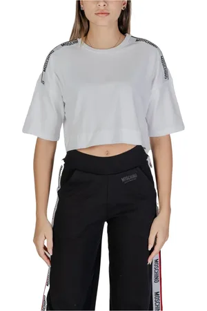 Moschino Tops, Dames, Wit, M, Katoen, Herfst/Winter Dames T-shirts en Sweatshirts