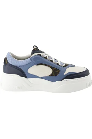 Fendi Schoenen, Heren, Blauw, 43 EU, Leer, Blauwe Force Sneakers Lente-Zomer 2025