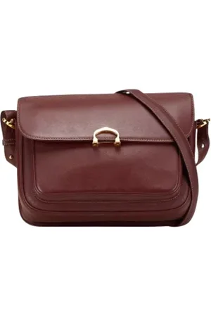 Cartier Pre-owned, Dames, Rood, ONE Size, Leer, Tweedehands leren schoudertassen