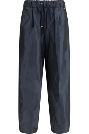 HERNO Broeken, Dames, Blauw, S, Nylon, Nylon Broek met Verstelbare Tailleband en Zakken