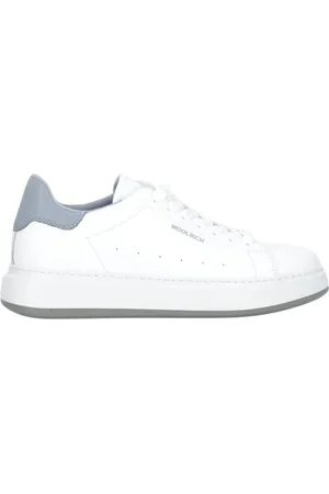 Woolrich Schoenen, Dames, Wit, 37 EU, Witte Leren Sneakers Ronde Neus Veters