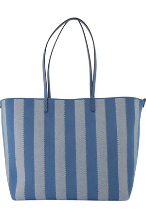 Fendi Tassen, Dames, Blauw, ONE Size, Katoen, Omkeerbare Roll Tote Tas