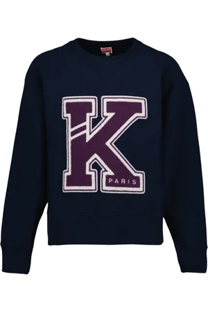 Kenzo Sweatshirts & Hoodies, Heren, Blauw, M, Katoen, Oversized sweatshirt met geborduurd logo