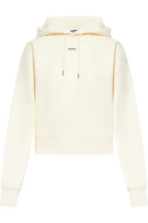 Jacquemus Sweatshirts & Hoodies, Dames, , M, Katoen, Witte Sweatshirt Gezellig Katoen Stijlvol Ontwerp