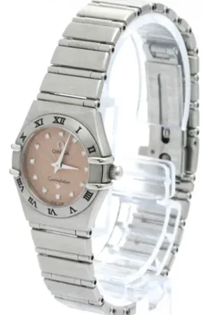 Omega Pre-owned, Dames, Roze, ONE Size, Pre-owned Stainless Steel watches
