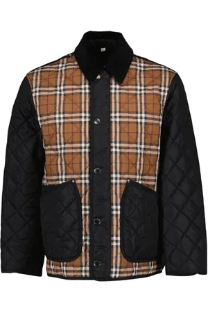 Burberry Jassen, Heren, Veelkleurig, M, Vintage Check Gewatteerde Klassieke Jas
