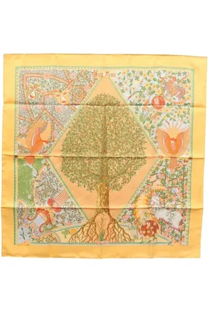 Hermès Pre-owned, Dames, Oranje, ONE Size, Pre-owned Silk scarves