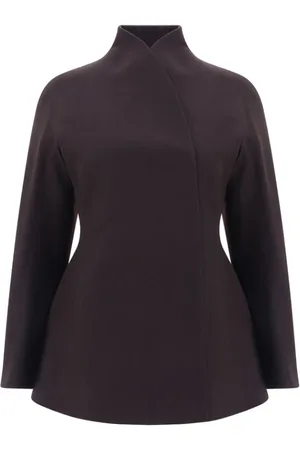 Fendi Jassen, Dames, Bruin, M, Wol, Monochrome Wol Shawl Revers Jas