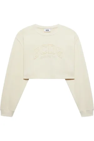 GCDS Sweatshirts & Hoodies, Dames, , S, Katoen, Logo Lounge Crop Crewneck Sweatshirt