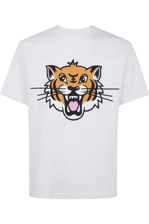 Kenzo Tops, Heren, Wit, L, Katoen, Witte T-shirt en Polo Collectie