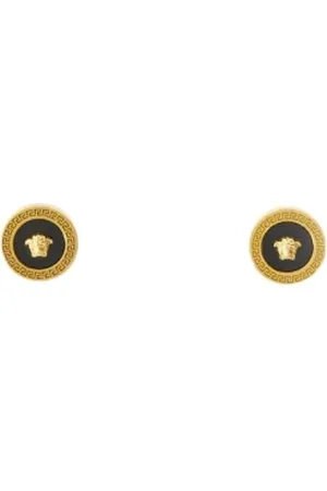 VERSACE Accessoires, Dames, Zwart, ONE Size, Medusa Relief Oorbellen