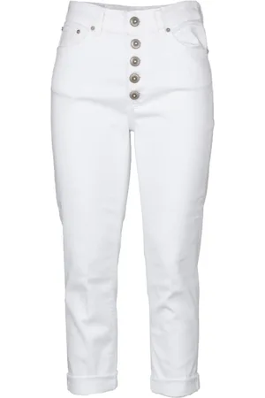 Dondup Jeans, Dames, Wit, W26, Katoen, Koons Cropped Jeans
