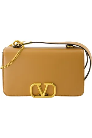 VALENTINO GARAVANI Tassen, Dames, Bruin, ONE Size, Leer, VLogo Signature Schoudertas