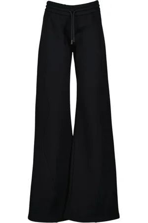 OFF-WHITE Broeken, Dames, Zwart, S, Katoen, Wijdvallende Joggingbroek van Katoen