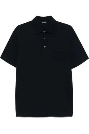 Ermenegildo Zegna Tops, Heren, Blauw, 3Xl, Blauw Poloshirt met Borstzak