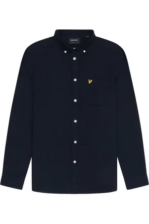 Lyle & Scott Overhemden, Heren, Blauw, S, Katoen, Klassiek Oxford Overhemd