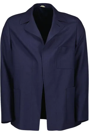 Fendi Jassen, Heren, Blauw, M, Wol, Lente-Zomer 2024 Wollen Jas