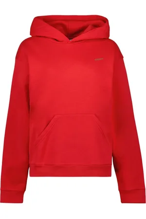 COPERNI Sweatshirts & Hoodies, Dames, Rood, M, Katoen, Oversized hoodie met bedrukt logo