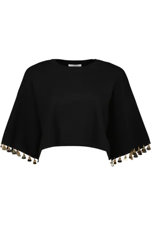Paco rabanne Truien, Dames, Zwart, S, Korte Gebreide Top Lente-Zomer Collectie