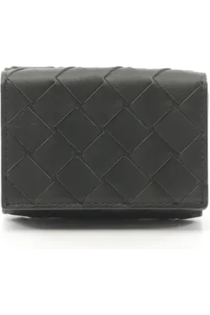 Bottega Veneta Pre-owned, Heren, Zwart, ONE Size, Leer, Tweedehands leren portemonnees
