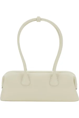 OSOI Tassen, Dames, Grijs, ONE Size, Leer, Witte Boot Schoudertas met Logo