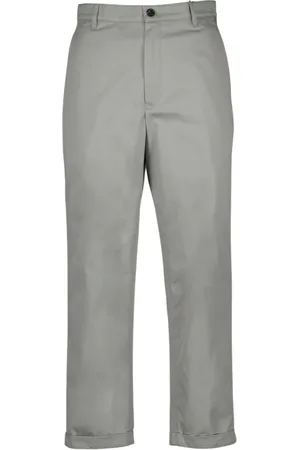 Kenzo Broeken, Dames, Grijs, S, Katoen, Wortel Fit Chino Broek