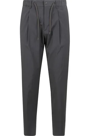 HERNO Broeken, Heren, Grijs, M, Slim Fit Trekkoordbroek