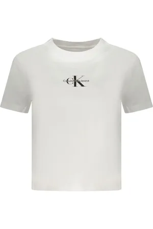 Calvin Klein Tops, Dames, Wit, S, Katoen, Witte Katoenen Tops & T-Shirt
