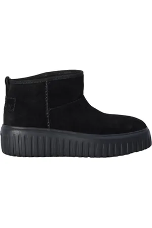 Hogan Schoenen, Dames, Zwart, 35 EU, Suède, Zwarte enkellaarzen voor vrouwen
