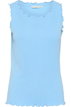 Cream Tops, Dames, Blauw, 2Xl, Blauwe Crribba Top Blouse