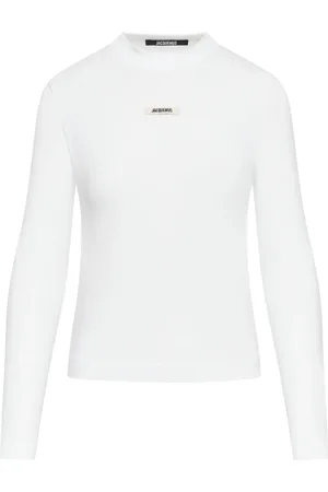 Jacquemus Tops, Dames, Wit, S, Katoen, Wit T-shirt met stijlvol ontwerp