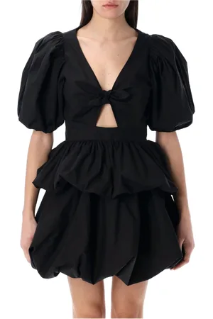 ROTATE Kleedjes, Dames, Zwart, M, Katoen, Puff Sleeve Top