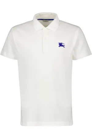 Burberry Tops, Heren, Wit, L, Katoen, Klassieke Polo Shirt Lente-Zomer 2024