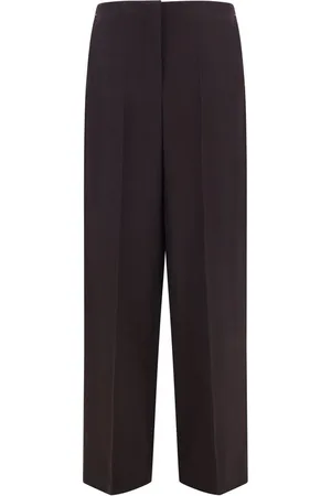 Fendi Broeken, Dames, Zwart, S, Wol, Wol Front Button Broek