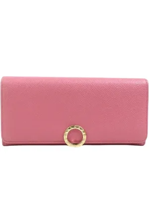 Bvlgari Pre-owned, Dames, Roze, ONE Size, Leer, Tweedehands leren portemonnees