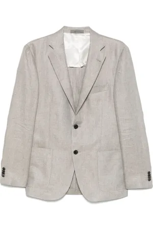 corneliani Jassen, Heren, Grijs, 2Xl, Linnen, Luxe Linnen-Lyocell Buitenkleding Jas