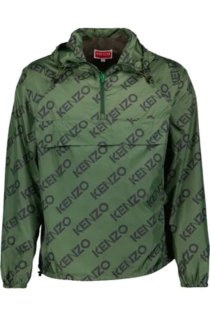 Kenzo Jassen, Heren, Groen, M, Nylon, Monogram Logo Windjack
