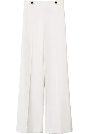Twin-Set Broeken, Dames, Wit, M, Stijlvolle broek met MADREPERLA-detail